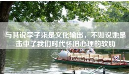 与其说李子柒是文化输出，不如说她是击中了我们时代怀旧心理的软肋