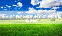 小红书广告怎么投放(小红书广告投放指南教程)