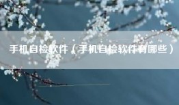 手机自检软件（手机自检软件有哪些）