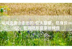 从河北唐山走出的7位大富豪，总身价1069亿，低调隐形富豪居榜首