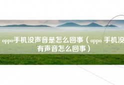 oppo手机没声音是怎么回事（oppo 手机没有声音怎么回事）