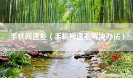手机网速差（手机网速差解决办法）