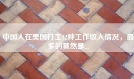 中国人在美国打工12种工作收入情况，最多的竟然是...