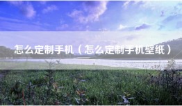 怎么定制手机（怎么定制手机壁纸）