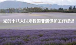 党的十八大以来我国非遗保护工作综述