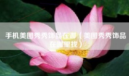 手机美图秀秀饰品在哪（美图秀秀饰品在哪里找）