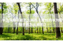 华为荣耀手机怎么刷机（捡到的华为荣耀手机怎么刷机）