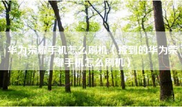 华为荣耀手机怎么刷机（捡到的华为荣耀手机怎么刷机）