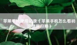 苹果手机使用记录（苹果手机怎么看初次使用日期）
