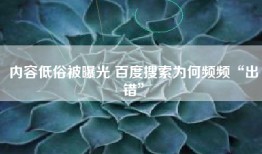 内容低俗被曝光 百度搜索为何频频“出错”