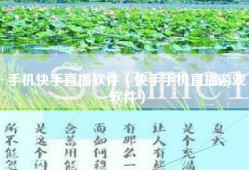 手机快手直播软件（快手手机直播游戏软件）