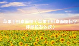 苹果手机桌面图（苹果手机桌面图标字体颜色怎么改）