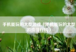 手机能玩的大型游戏（手机能玩的大型游戏排行榜）