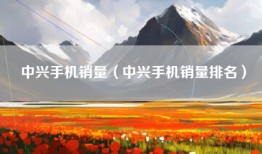 中兴手机销量（中兴手机销量排名）