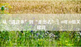 从“请进来”到“走出去”｜40年40组关键词