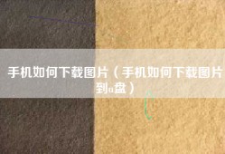 手机如何下载图片（手机如何下载图片到u盘）