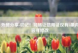 外贸分享-切记！可转让信用证仅有5条内容可修改