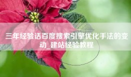 三年经验话百度搜索引擎优化手法的变动_建站经验教程