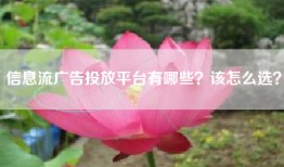 信息流广告投放平台有哪些？该怎么选？
