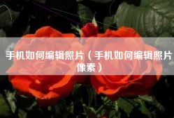 手机如何编辑照片（手机如何编辑照片像素）