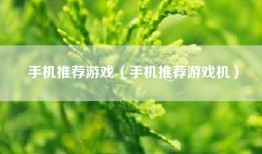手机推荐游戏（手机推荐游戏机）