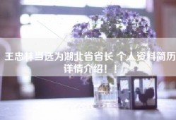 王忠林当选为湖北省省长 个人资料简历详情介绍！！