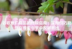 谷歌推广商品的终极指南：实用技巧助您在搜索引擎中脱颖而出