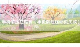 手机解压压缩包（手机解压压缩包失败）