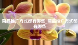 商品推广方式都有哪些_商品推广方式都有哪些