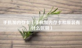 手机加内存卡（手机加内存卡和原装有什么区别）