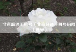 北京联通手机号（北京联通手机号码网上选号）