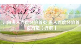 如何进入百度经验首页 进入百度经验首页方法【详解】