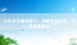 小红书关键词排行，洞察市场动态，引领消费潮流