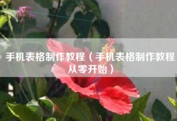 手机表格制作教程（手机表格制作教程从零开始）