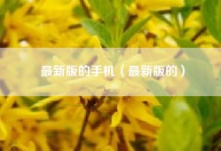 最新版的手机（最新版的）