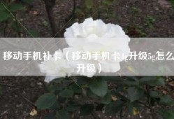 移动手机补卡（移动手机卡4g升级5g怎么升级）