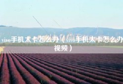 vivo手机太卡怎么办（vivo手机太卡怎么办视频）