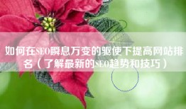 如何在SEO瞬息万变的驱使下提高网站排名（了解最新的SEO趋势和技巧）