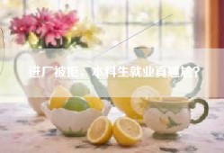 进厂被拒，本科生就业真尴尬？