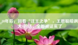 10年后，回看“汪王之争”，王思聪暗讽大S的话，全都被证实了
