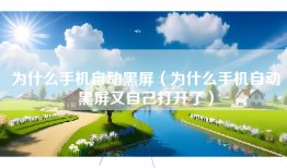 为什么手机自动黑屏（为什么手机自动黑屏又自己打开了）