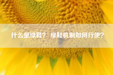 什么是绿鞋? 绿鞋机制如何行使?