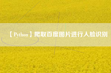 【Python】爬取百度图片进行人脸识别