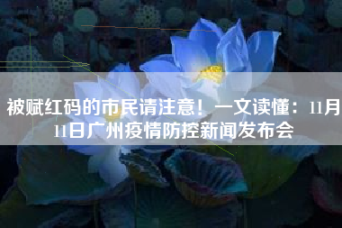 被赋红码的市民请注意!一文读懂:11月11日广州疫情防控新闻发布会