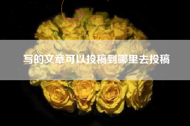 写的文章可以投稿到哪里去投稿