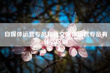 自媒体运营专员和社交媒体运营专员有什么区别