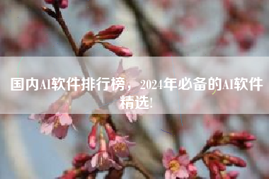 国内AI软件排行榜,2024年必备的AI软件精选!