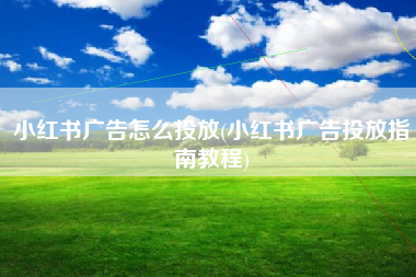 小红书广告怎么投放(小红书广告投放指南教程)